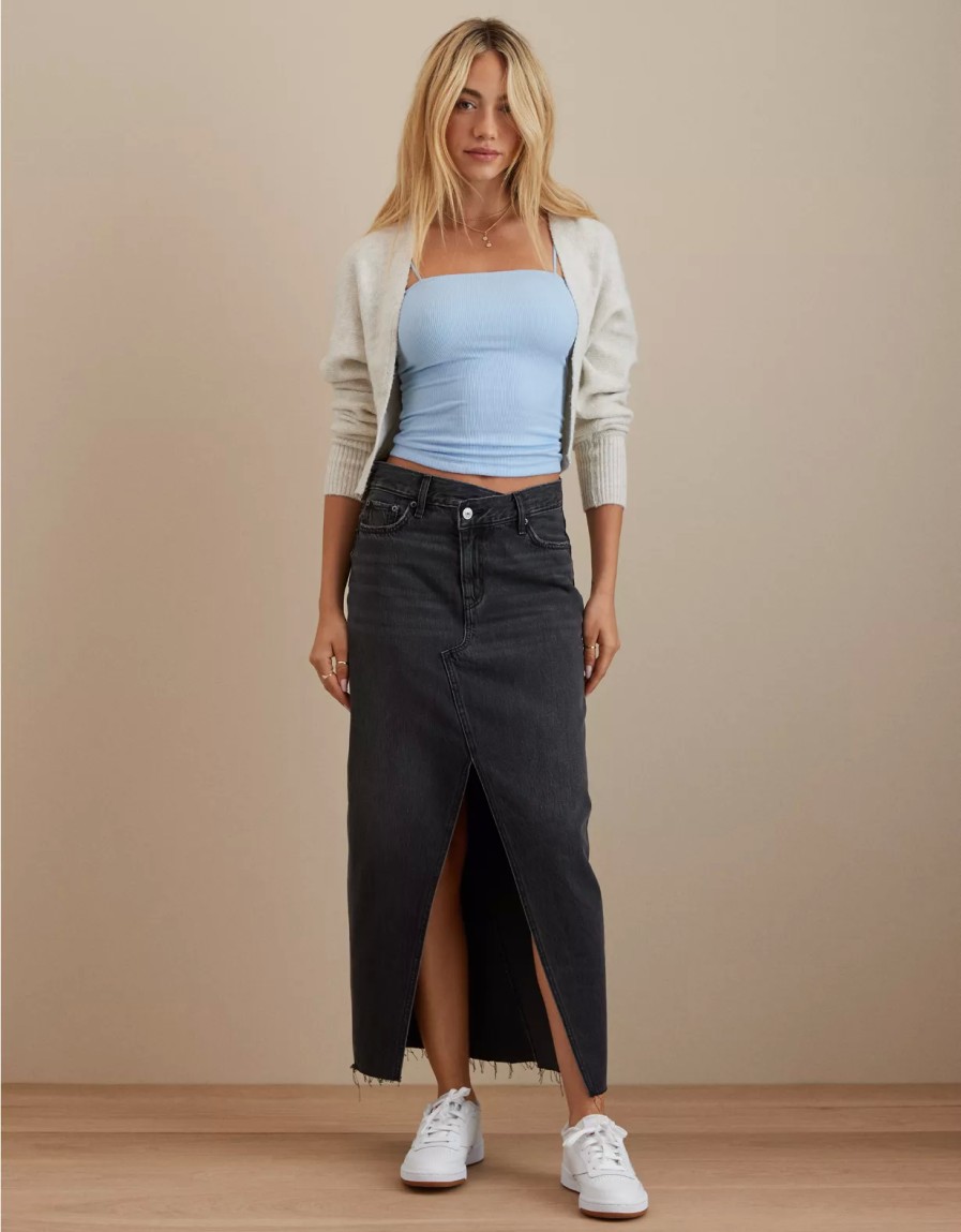 Women American Eagle | Ae '90S Denim Maxi Skirt