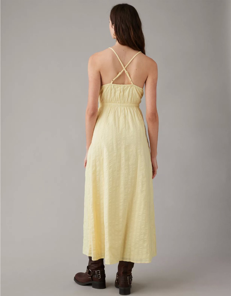 Women American Eagle | Ae Cross Back Cut-Out Midi Dress