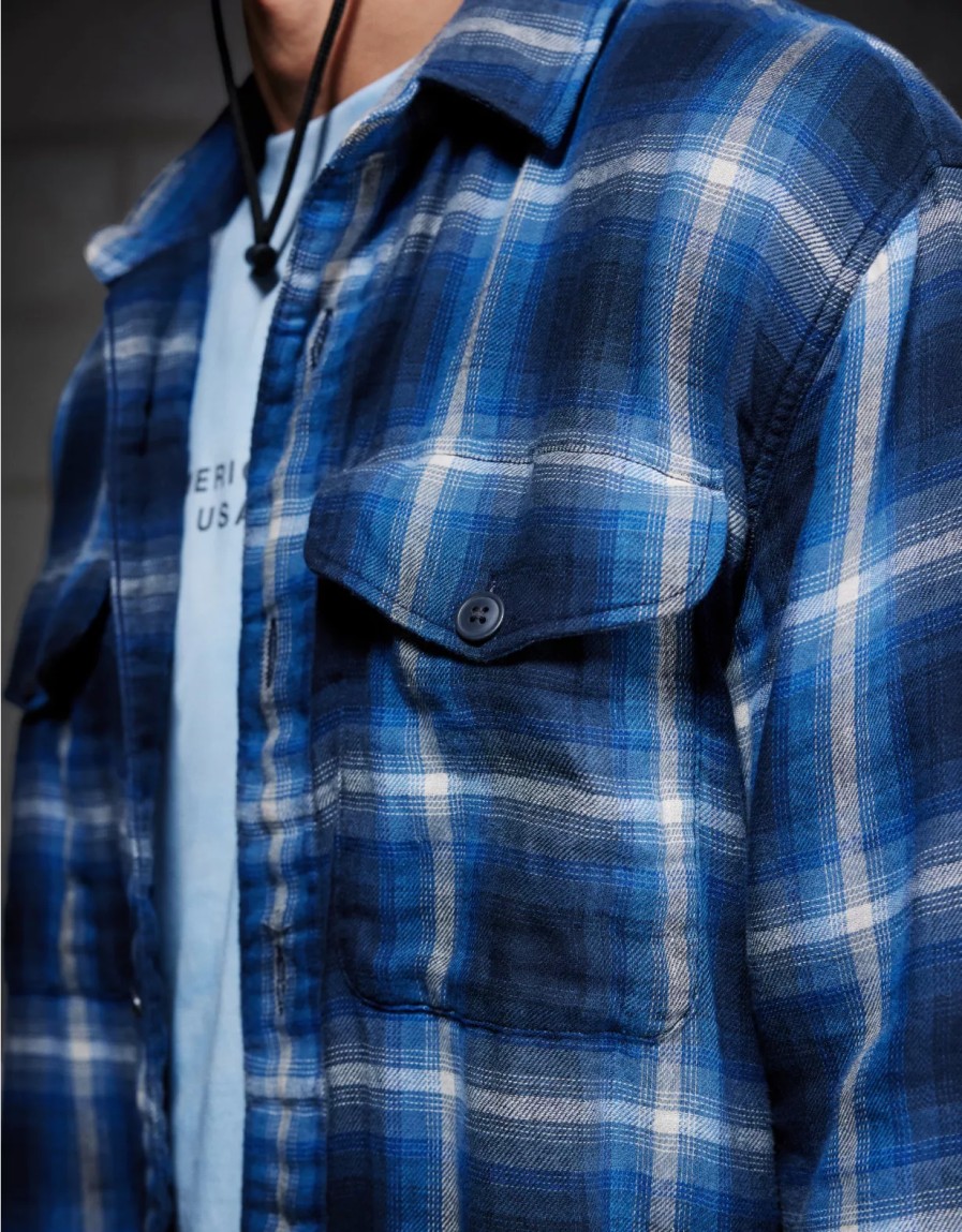 Men American Eagle | Ae 24/7 Flannel Shirt