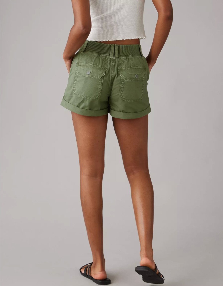 Women American Eagle | Ae Snappy Stretch 4" Perfect Cargo Short