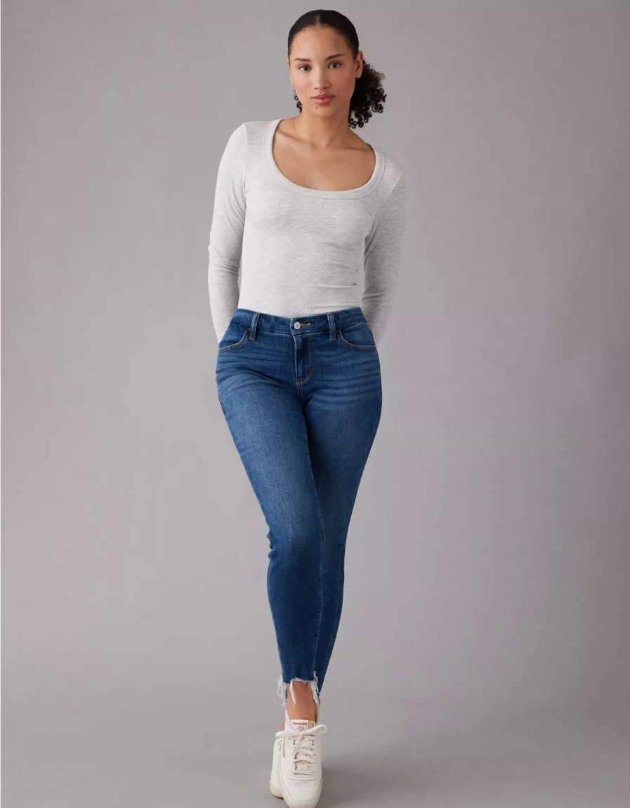 Women American Eagle | Ae Next Level Curvy High-Waisted Cropped Jegging