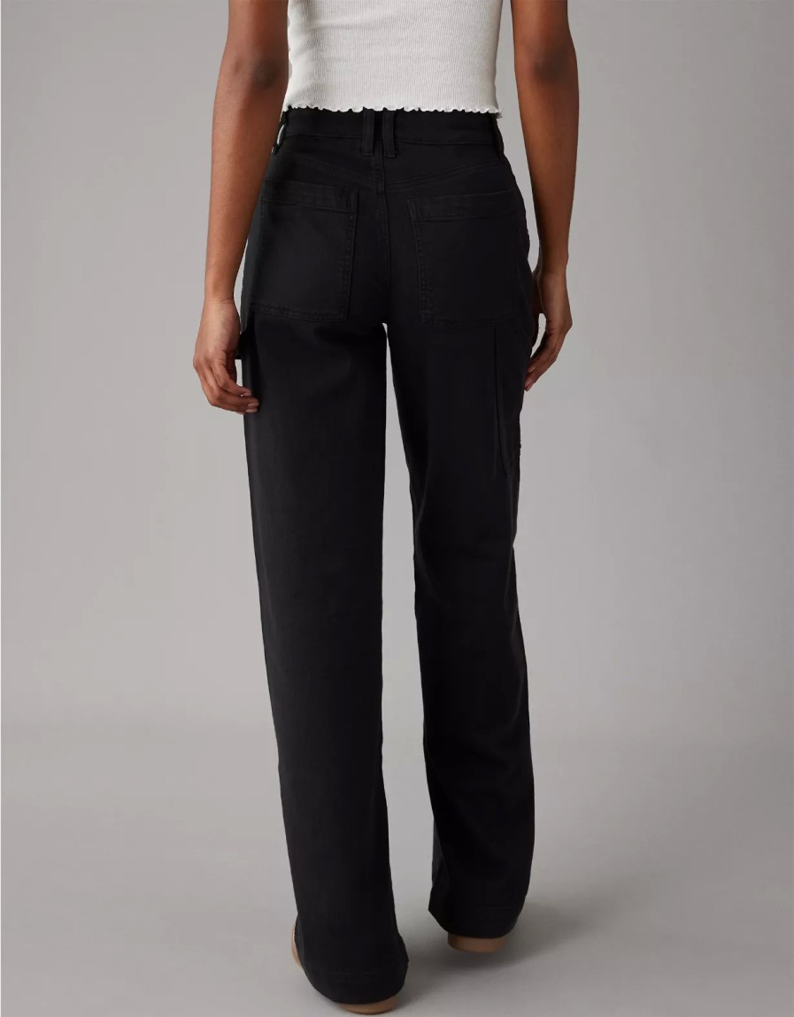 Women American Eagle | Ae Dreamy Drape Stretch Super High-Waisted Baggy Wide-Leg Pant