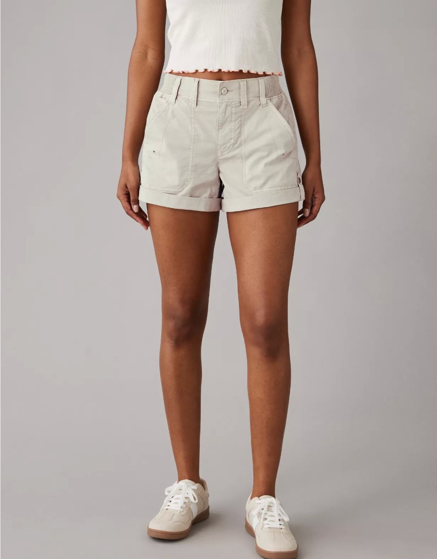 Women American Eagle | Ae Snappy Stretch 4" Perfect Cargo Short