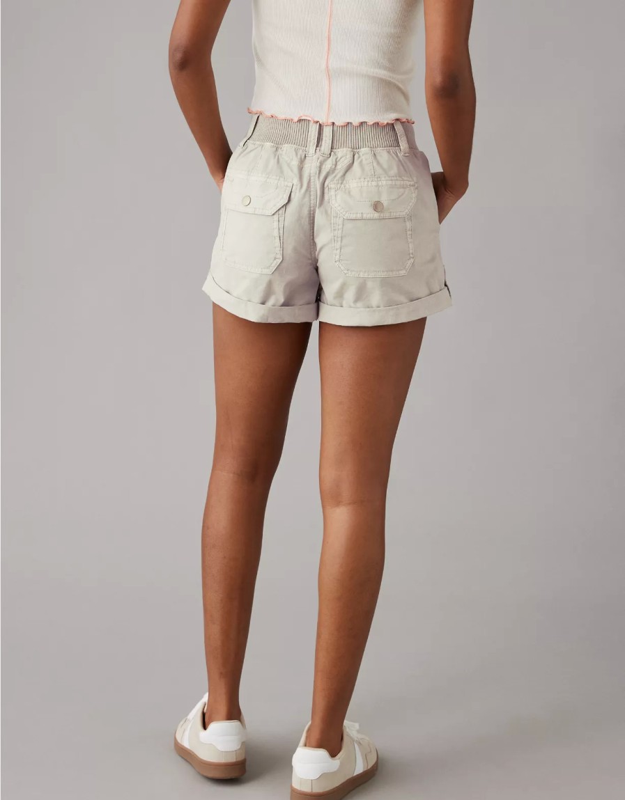 Women American Eagle | Ae Snappy Stretch 4" Perfect Cargo Short