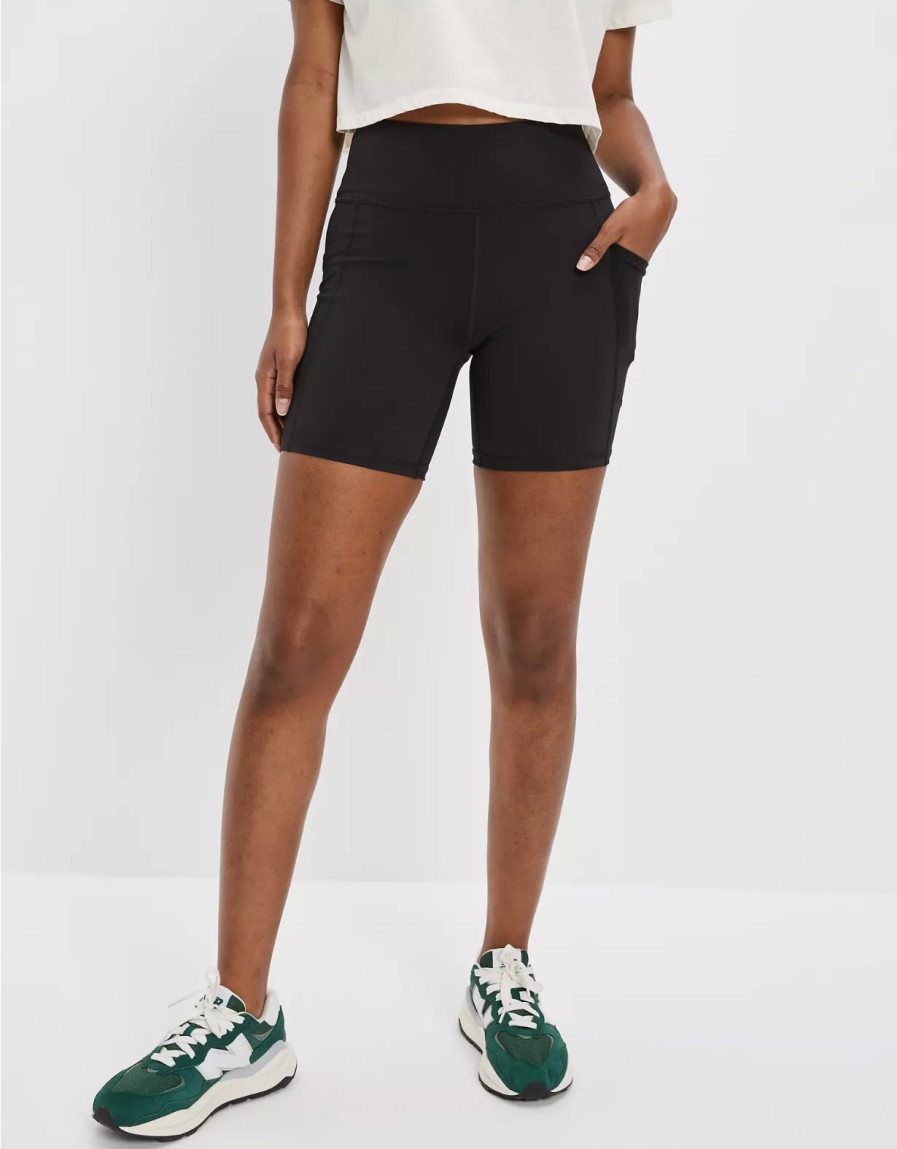 Women American Eagle | Ae Everything Pocket Fleece Super High-Waisted 6" Bike Short