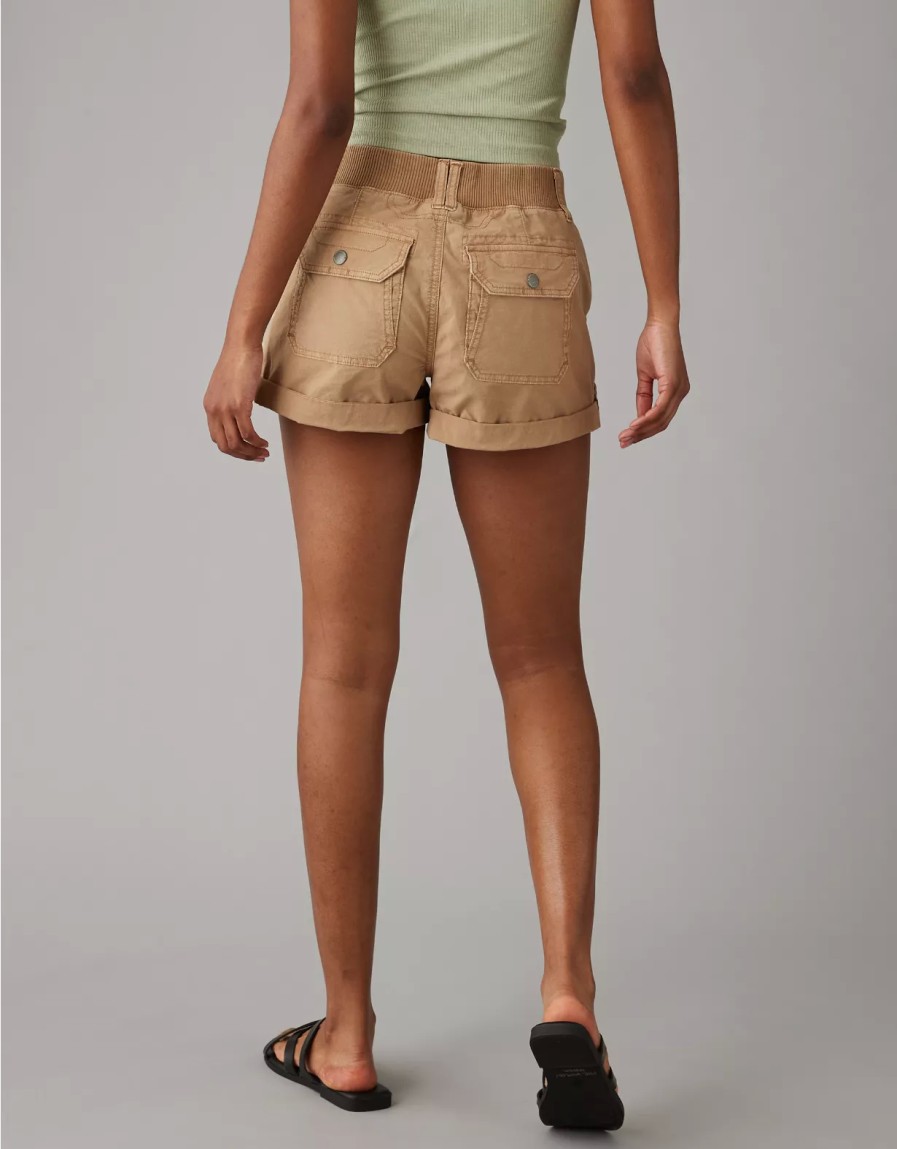 Women American Eagle | Ae Snappy Stretch 4" Perfect Cargo Short