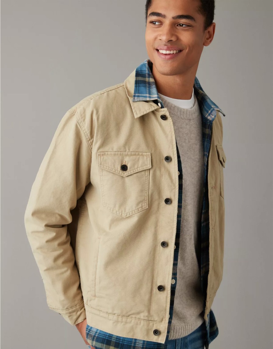 Men American Eagle | Ae Canvas Trucker Jacket