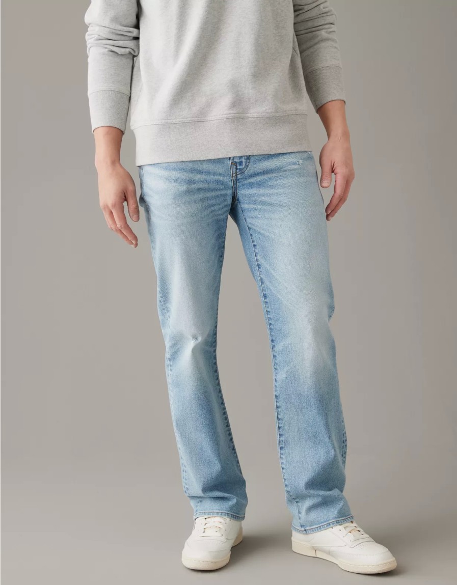 Men American Eagle | Ae Airflex+ Ultrasoft Distressed Original Bootcut Jean