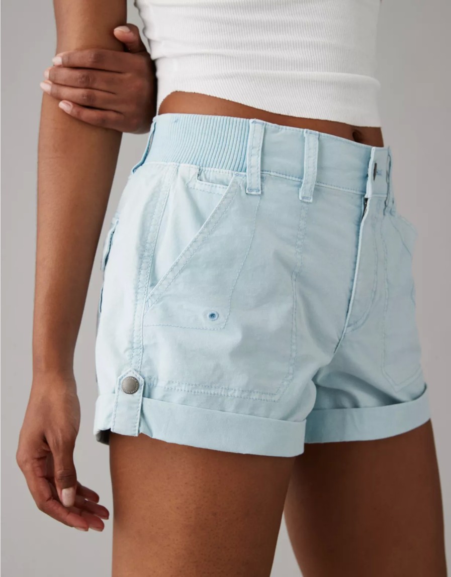 Women American Eagle | Ae Snappy Stretch 4" Perfect Cargo Short