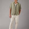 Men American Eagle | Ae Striped Button-Up Poolside Shirt