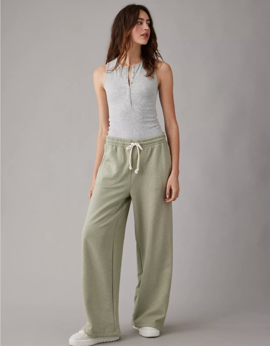 Women American Eagle | Ae High-Waisted Baggy Wide-Leg Sweatpant