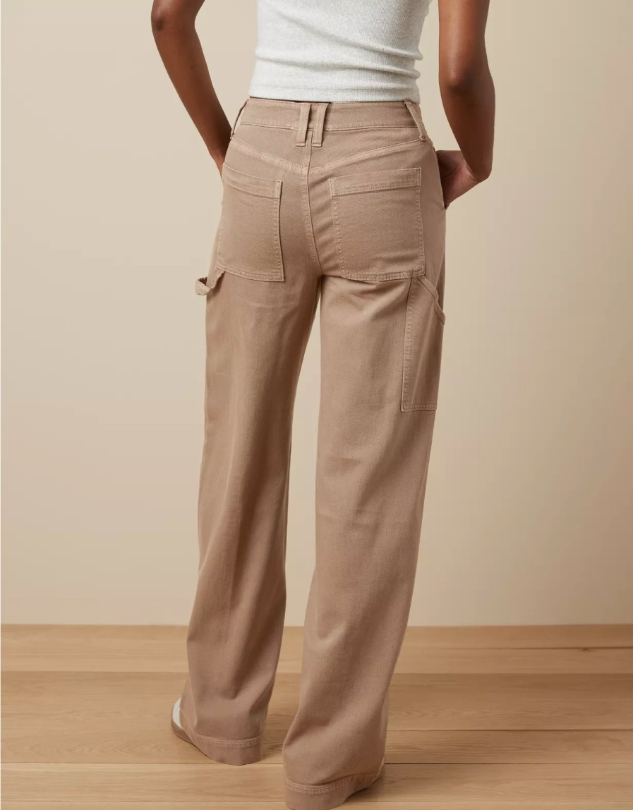 Women American Eagle | Ae Dreamy Drape Stretch Super High-Waisted Baggy Wide-Leg Pant