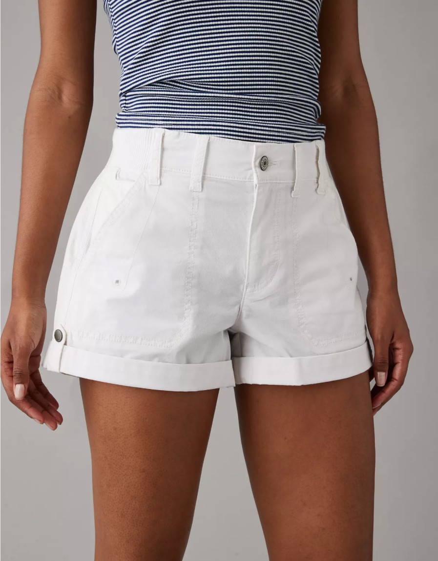 Women American Eagle | Ae Snappy Stretch 4" Perfect Cargo Short