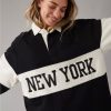 Women American Eagle | Ae Oversized New York Polo Fleece Sweatshirt