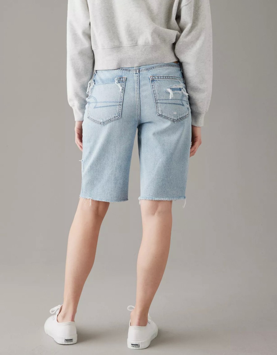 Women American Eagle | Ae Denim Low-Rise Baggy Short