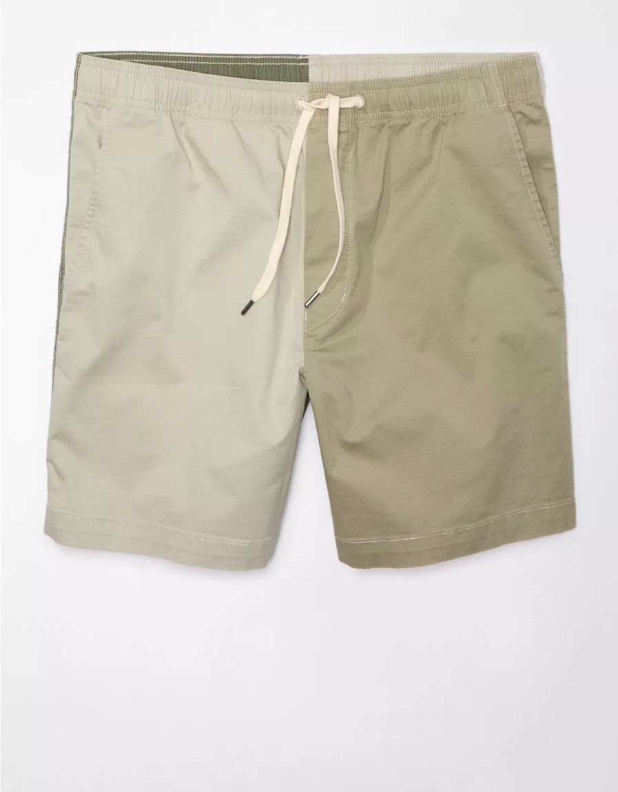 Men American Eagle | Ae 24/7 Flex 7" Lived-In Colorblock Trekker Short