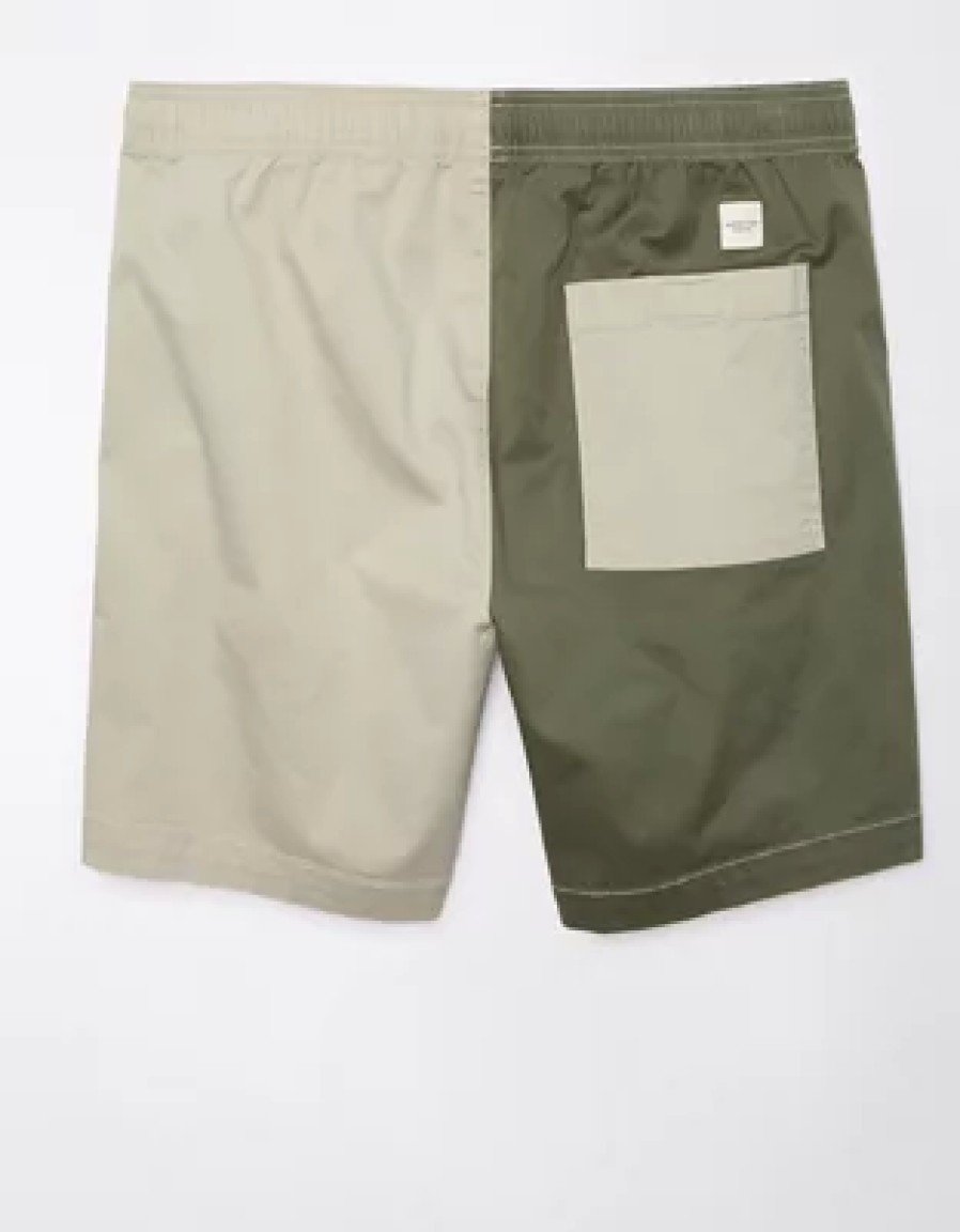 Men American Eagle | Ae 24/7 Flex 7" Lived-In Colorblock Trekker Short