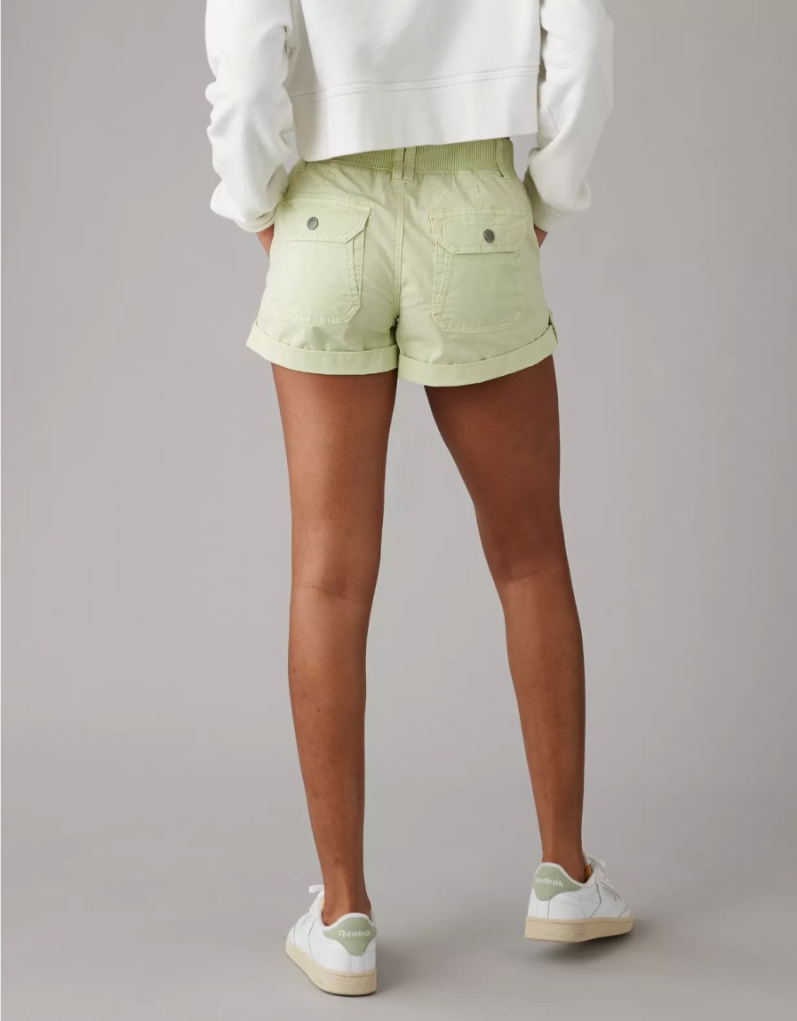 Women American Eagle | Ae Snappy Stretch 4" Perfect Cargo Short