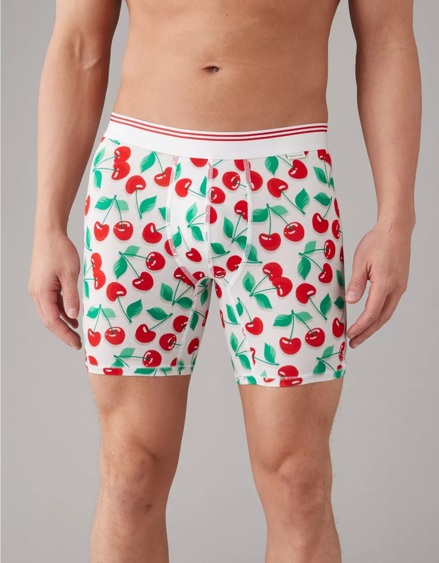 Men American Eagle | Aeo Cherries 6" Ultra Soft Boxer Brief