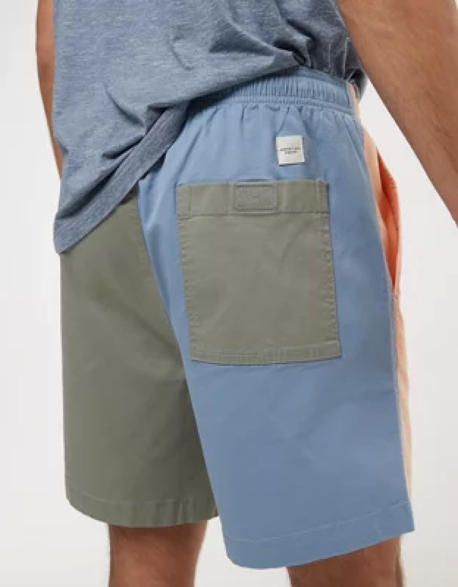 Men American Eagle | Ae 24/7 Flex 7" Lived-In Colorblock Trekker Short