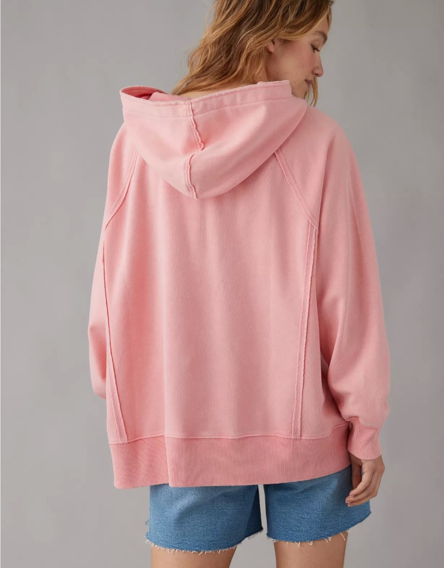 Women American Eagle | Ae Big Hug Oversized Notch Neck Hoodie