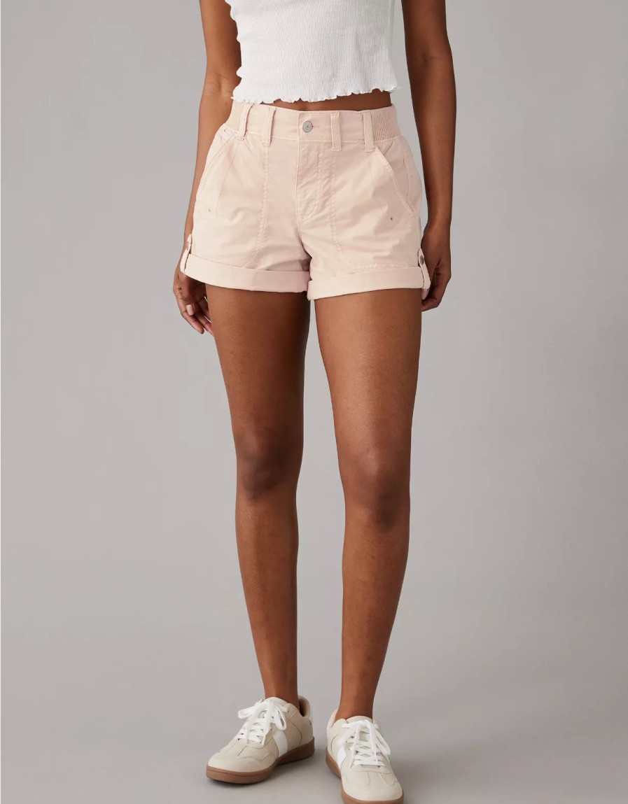 Women American Eagle | Ae Snappy Stretch 4" Perfect Cargo Short