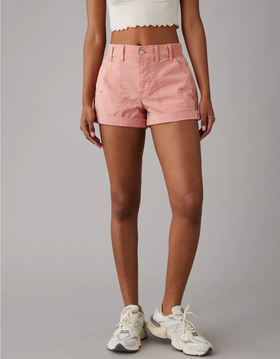 Women American Eagle | Ae Snappy Stretch 4" Perfect Cargo Short