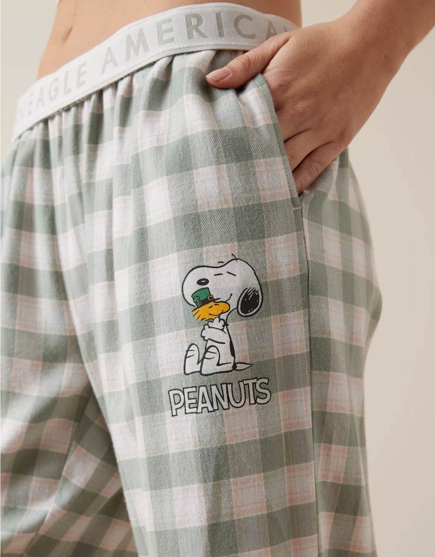 Women American Eagle | Ae Peanuts St. Patrick'S Day Pj Pant