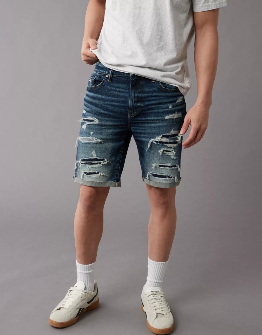 Men American Eagle | Ae Airflex+ 9" Denim Short