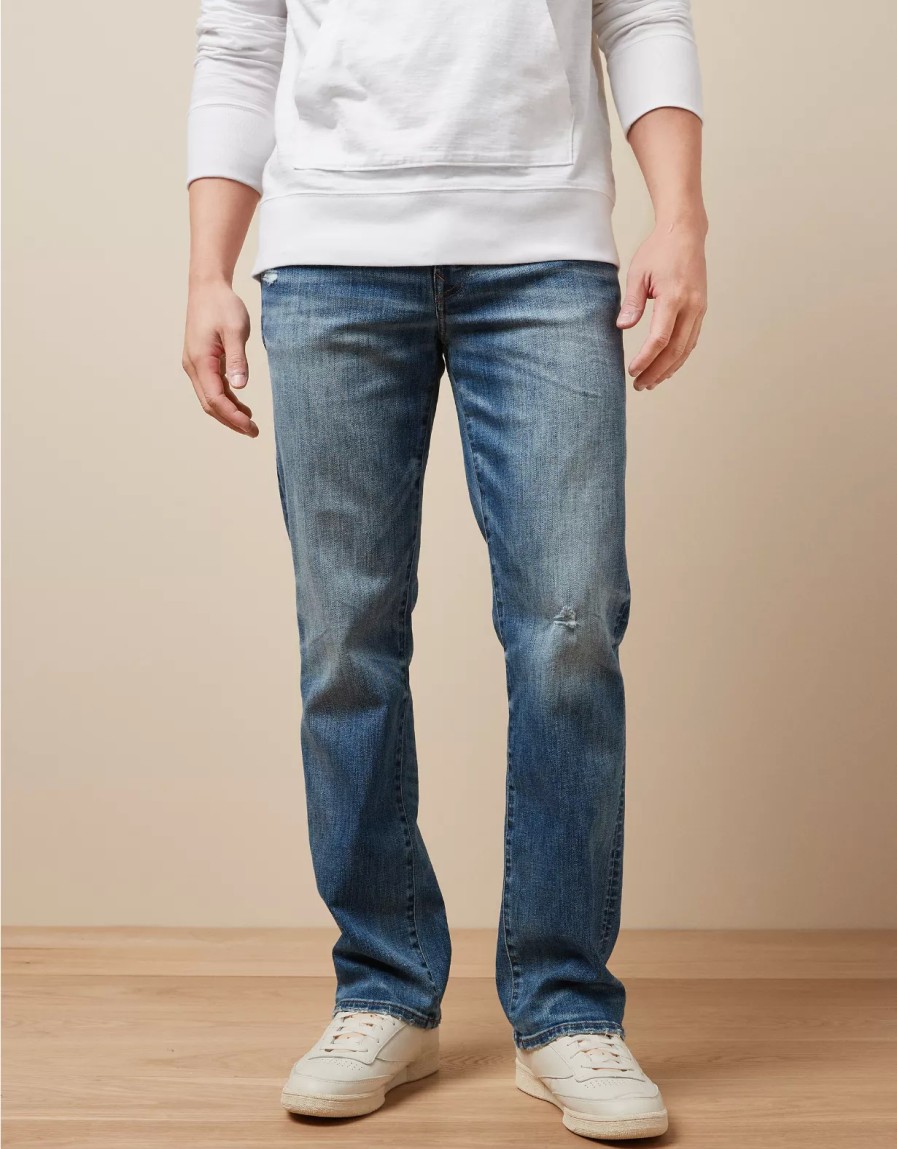 Men American Eagle | Ae Airflex+ Distressed Original Bootcut Jean