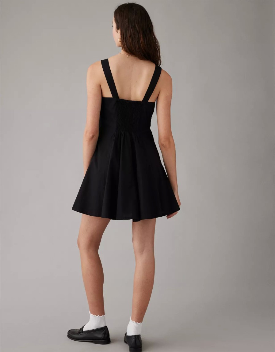 Women American Eagle | Ae Poplin Corset Mini Dress