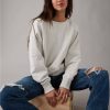 Women American Eagle | Ae Long-Sleeve Cropped Twist-Back Sweatshirt