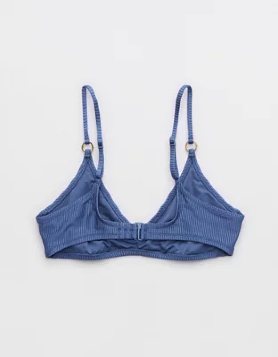 Women American Eagle | Aerie Beach Babe Shine Rib Voop Bikini Top