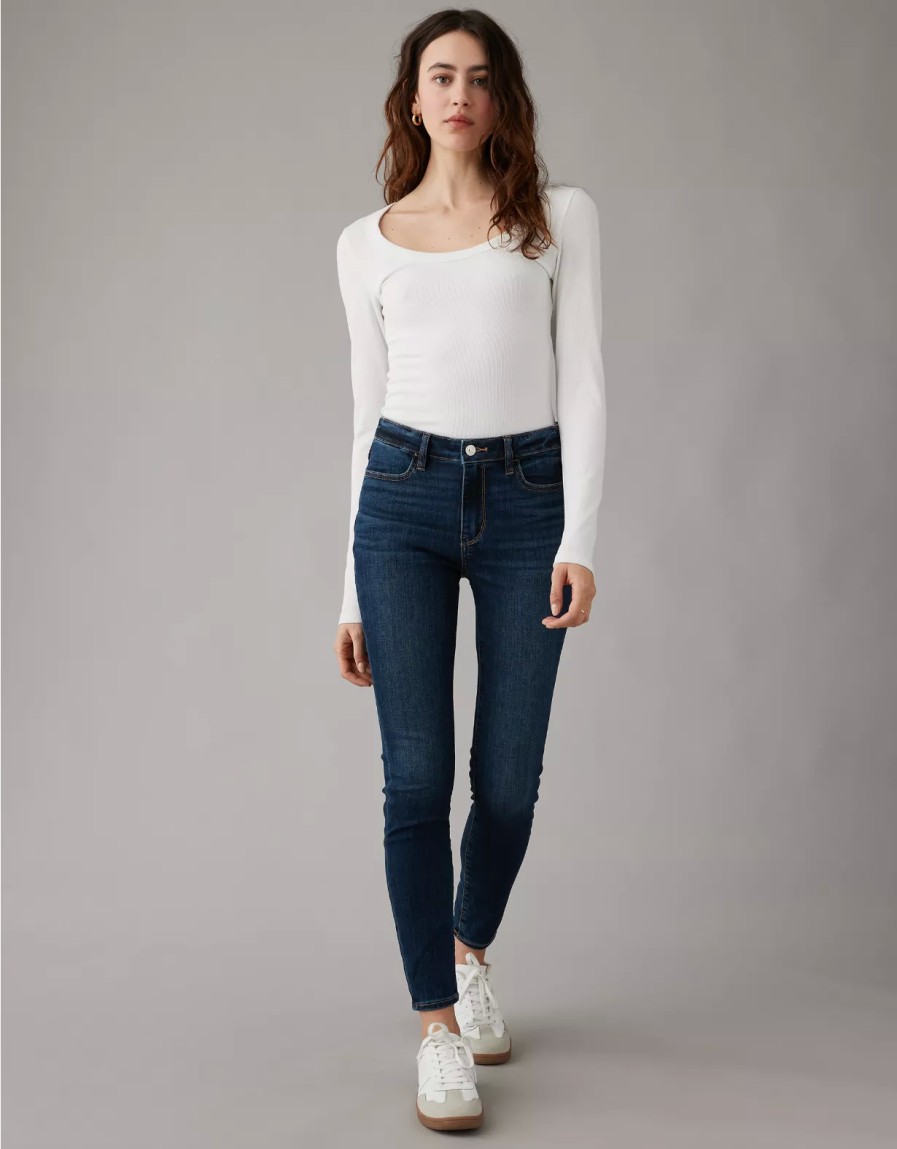 Women American Eagle | Ae Next Level High-Waisted Jegging Crop