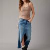 Women American Eagle | Ae Low-Rise Denim Maxi Skirt