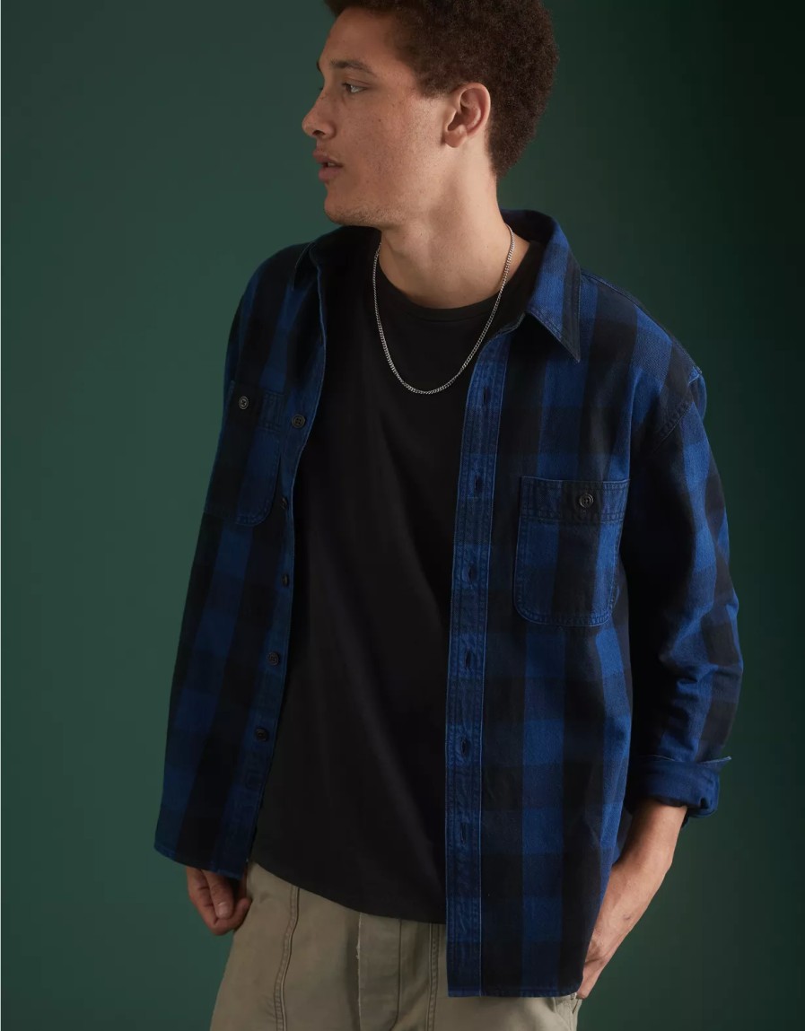 Men American Eagle | Ae77 Premium Flannel Shirt