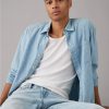 Men American Eagle | Ae Everyday Denim Button-Up Shirt