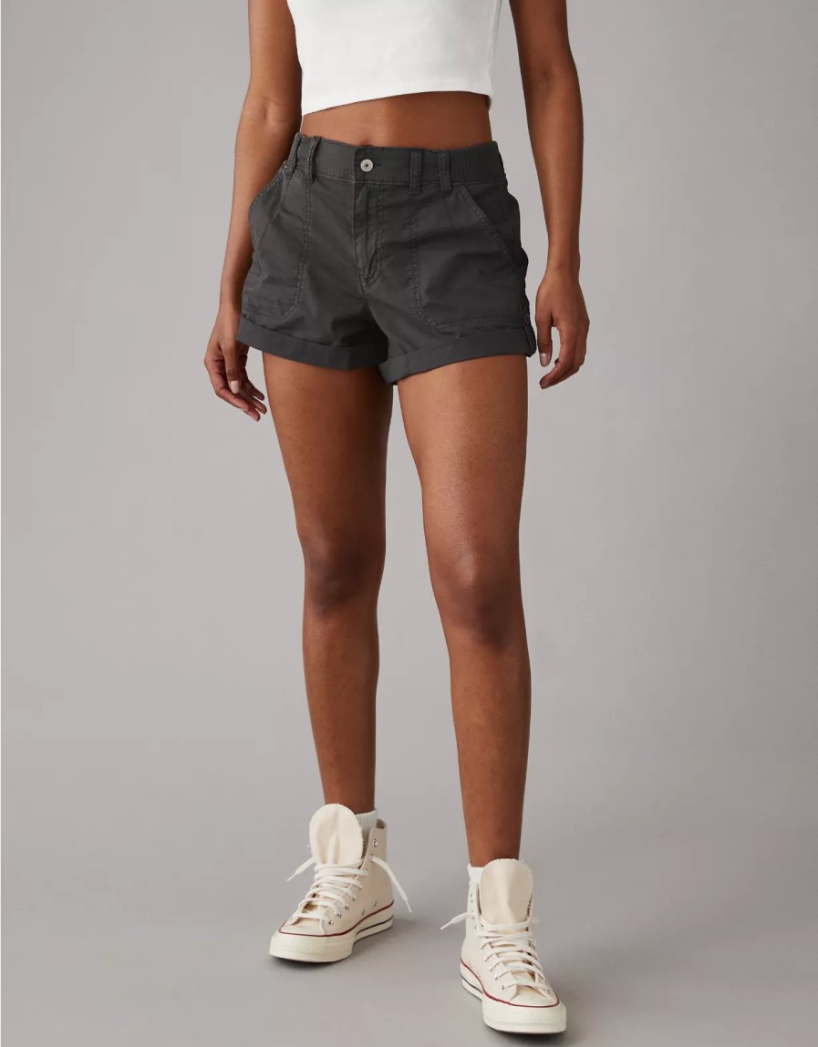 Women American Eagle | Ae Snappy Stretch 4" Perfect Cargo Short