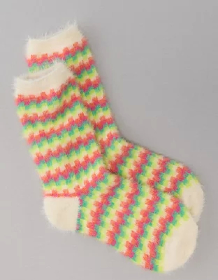 Women American Eagle | Ae Colorful Checkerboard Crew Socks