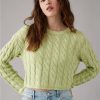 Women American Eagle | Ae Cropped Cable-Knit Sweater