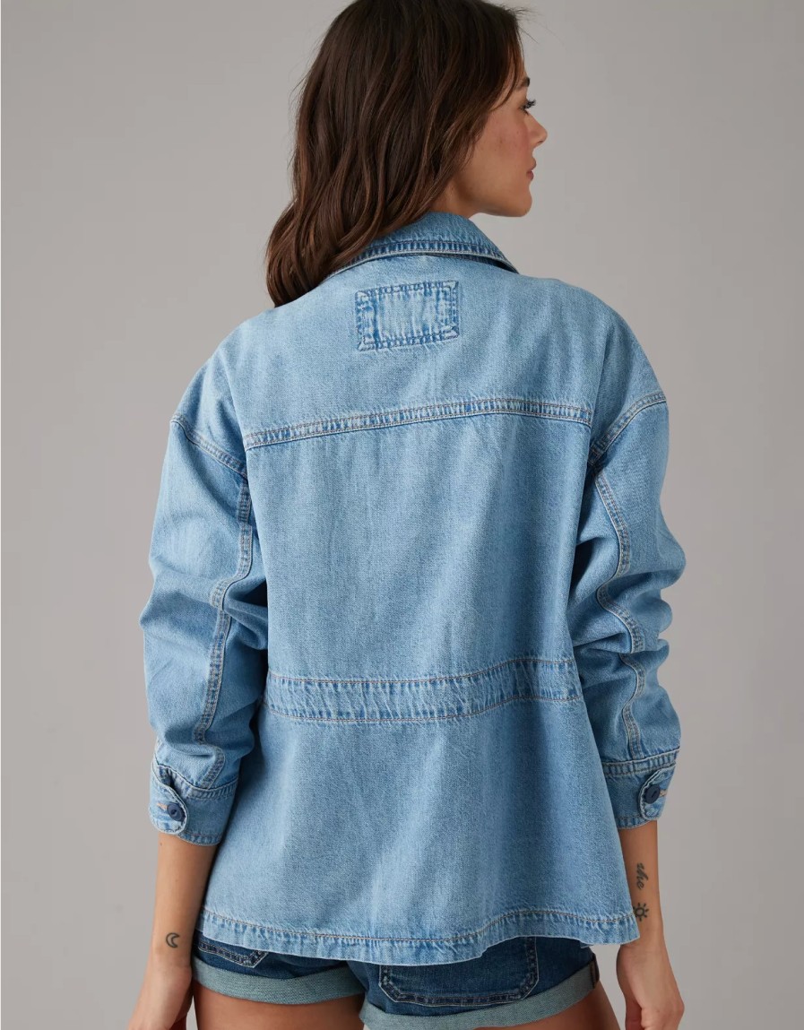 Women American Eagle | Ae Denim Utility Parka