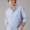 Men American Eagle | Ae Everyday Poplin Striped Button-Up Shirt