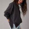 Women American Eagle | Ae Big Hug Oversized Notch Neck Sweatshirt