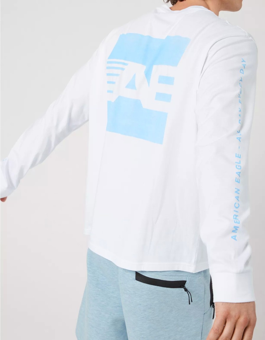 Men American Eagle | Ae 24/7 Graphic Long-Sleeve T-Shirt