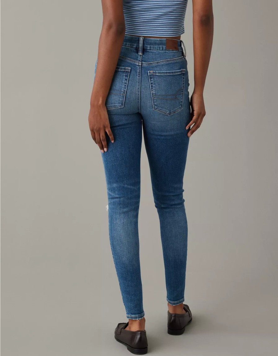 Women American Eagle | Ae Luxe Ripped High V-Rise Jegging