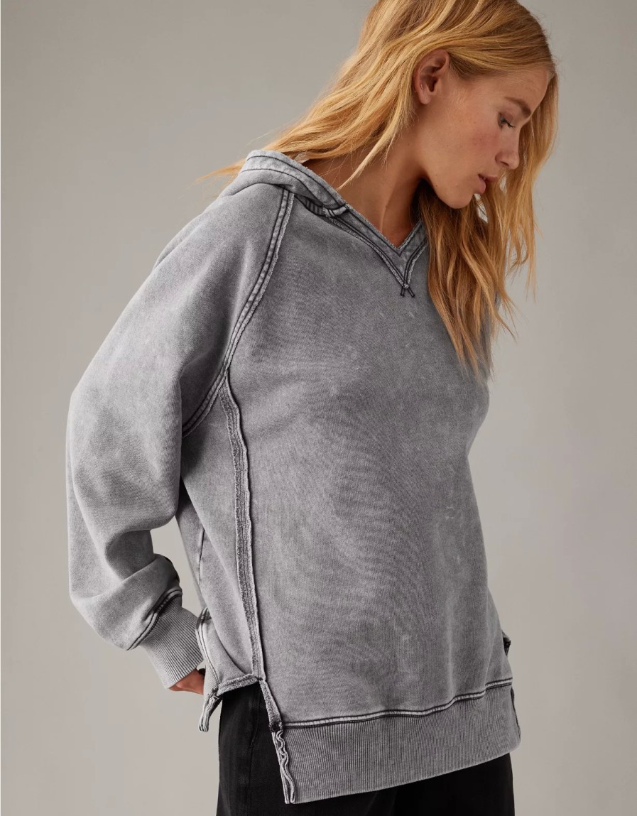 Women American Eagle | Ae Big Hug Oversized Notch Neck Hoodie