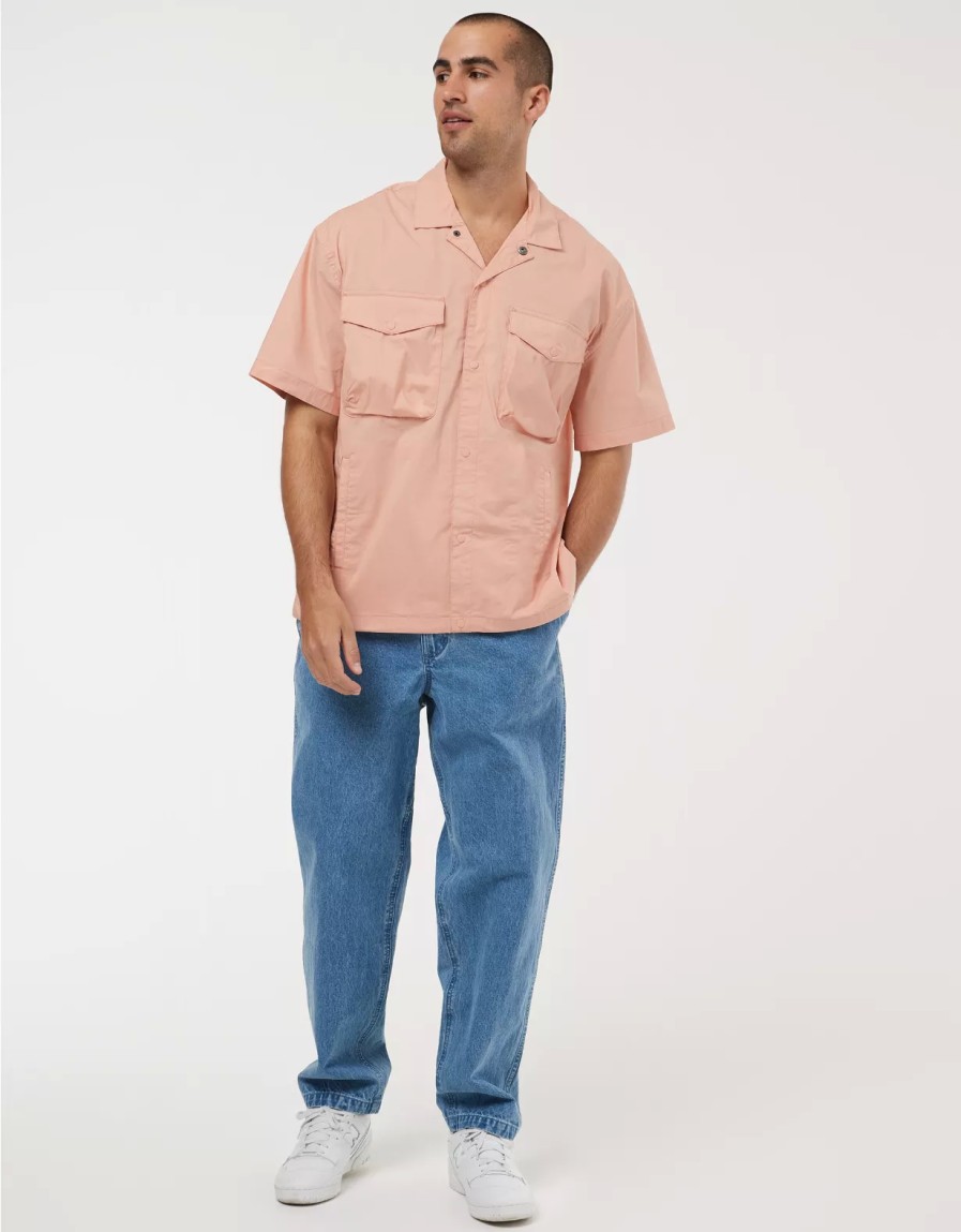 Men American Eagle | Ae 24/7 Stretch Short Sleeve Button-Up Shirt