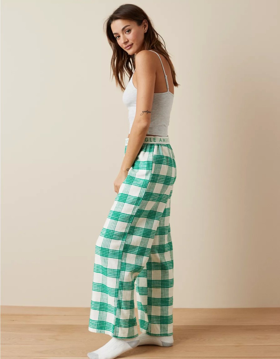 Women American Eagle | Ae Flannel Wide-Leg Pj Pant