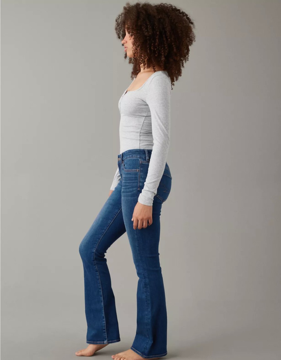 Women American Eagle | Ae Next Level Curvy Low-Rise Kick Bootcut Jean