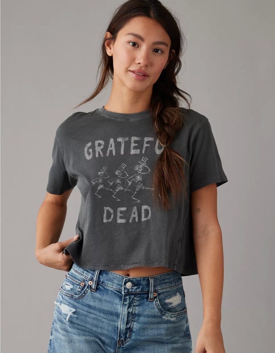 Women American Eagle | Ae Cropped Grateful Dead Graphic Tee